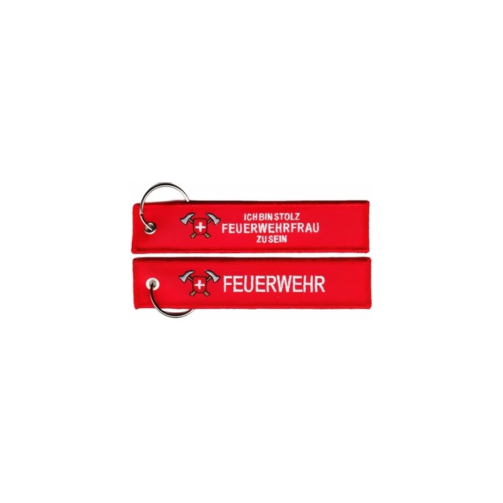 Schlüsselanhänger - Feuerwehrfrau - rot