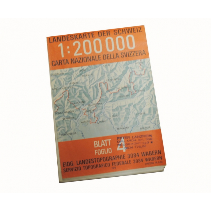Schweizer Armee - Landeskarte 1:200 000 - Blatt 4 - Südwest