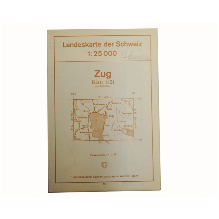 Schweizer Armee - Landeskarte 1:25 000 - Zug