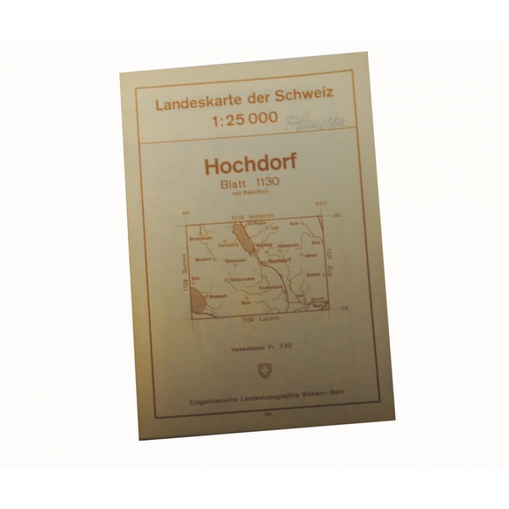 Schweizer Armee - Landeskarte 1:25 000 - Hochdorf