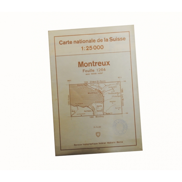 Schweizer Armee - Landeskarte 1:25 000 - Montreux