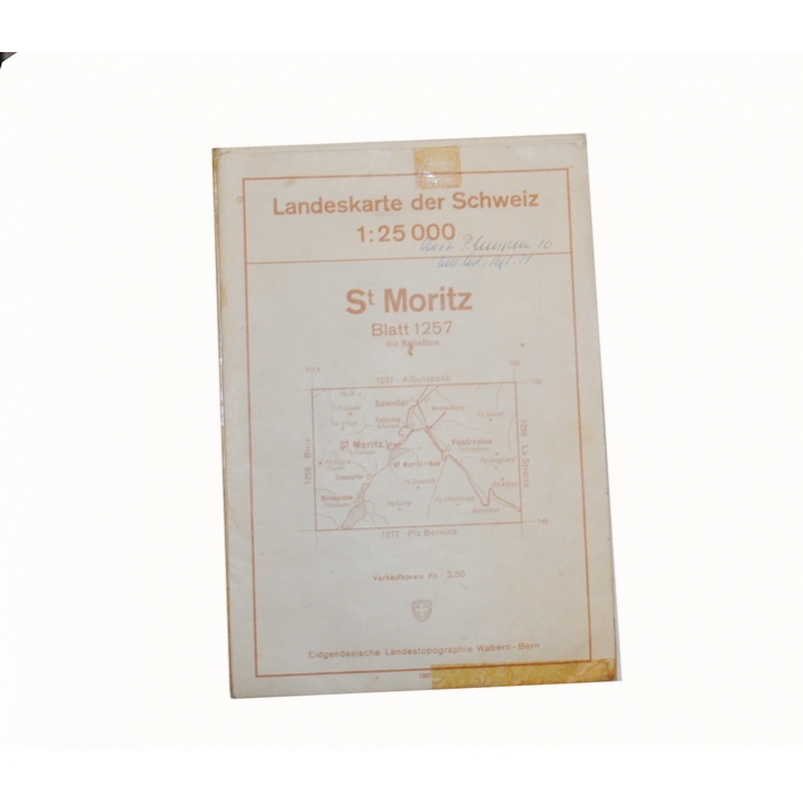 Schweizer Armee - Landeskarte 1:25 000 - St. Moritz