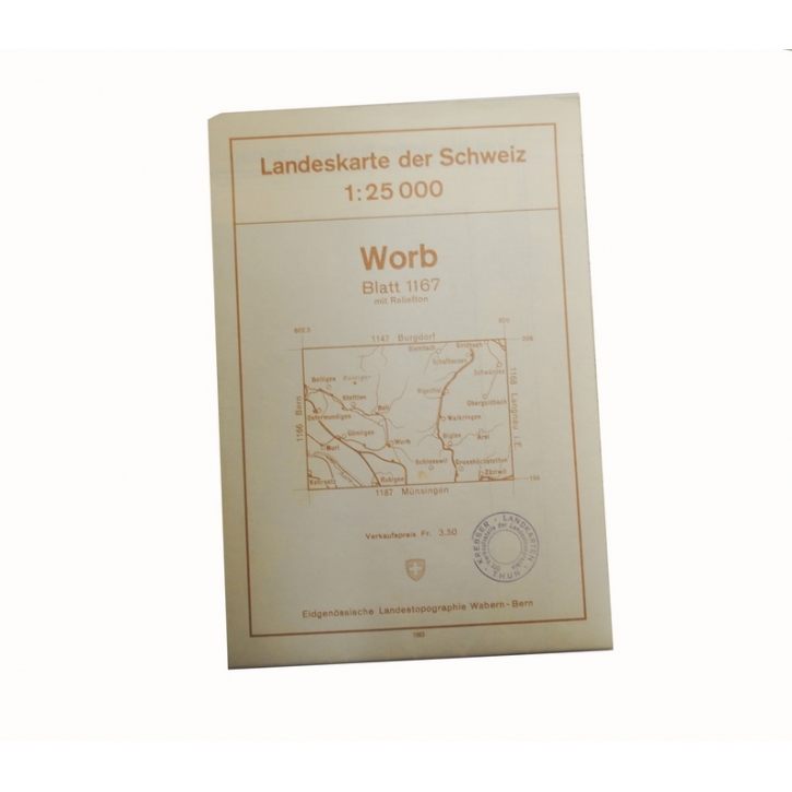 Schweizer Armee - Landeskarte 1:25 000 - Worb