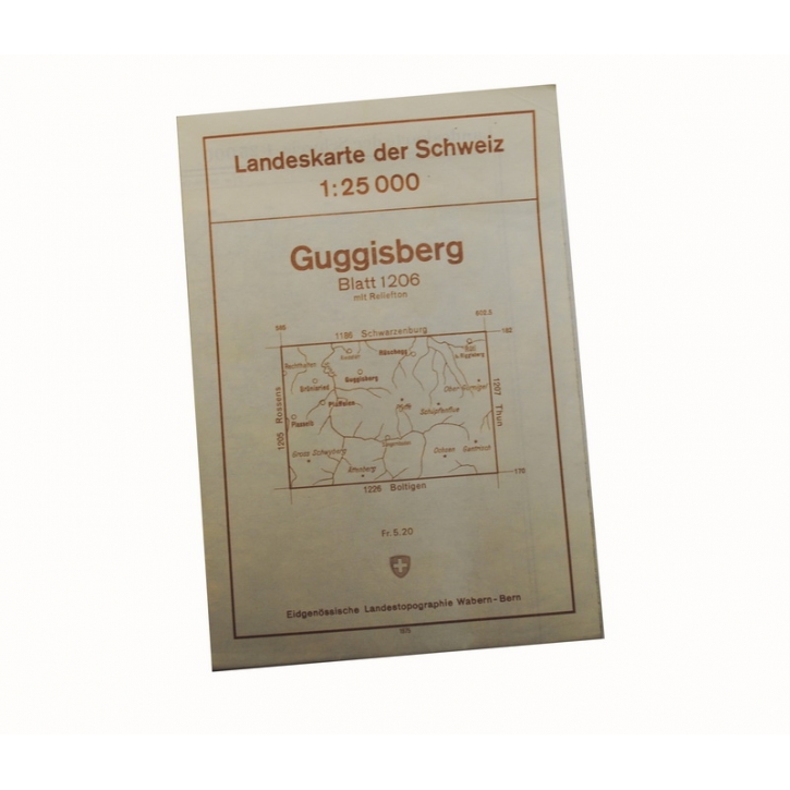Schweizer Armee - Landeskarte 1:25 000 - Guggisberg