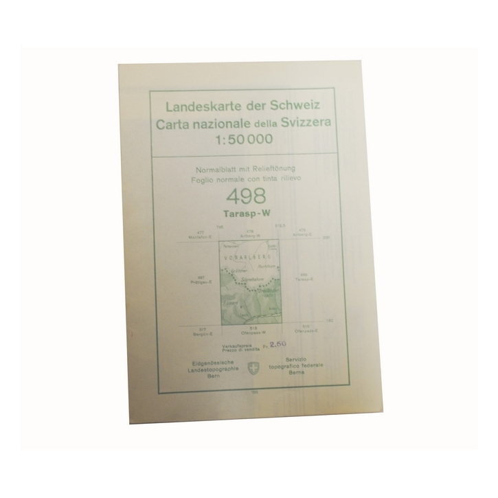 Schweizer Armee - Landeskarte 1:50 000 - Tarasp-W
