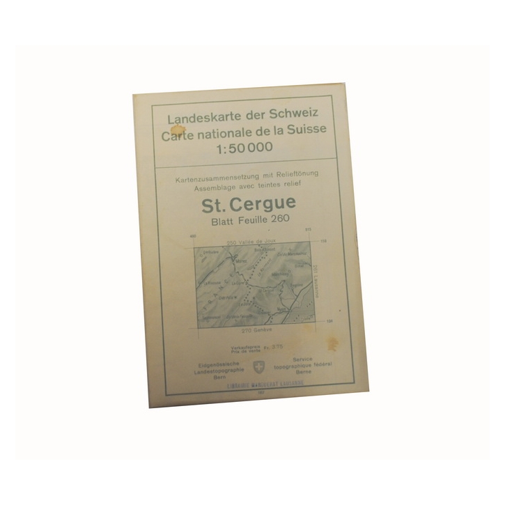 Schweizer Armee - Landeskarte 1:50 000 - St. Cergue