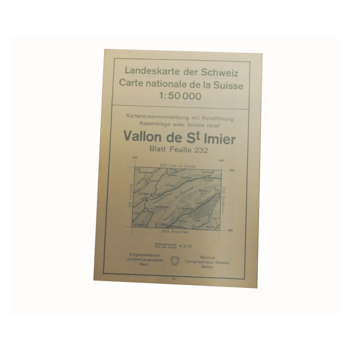 Schweizer Armee - Landeskarte 1:50 000 - Vallon de St.Imier