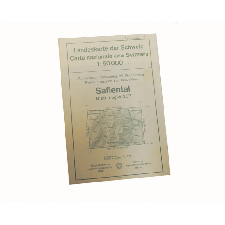Schweizer Armee - Landeskarte 1:50 000 - Safiental