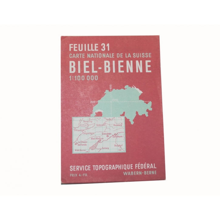 Schweizer Armee - Landeskarte 1:100 000 - Biel-Bienne