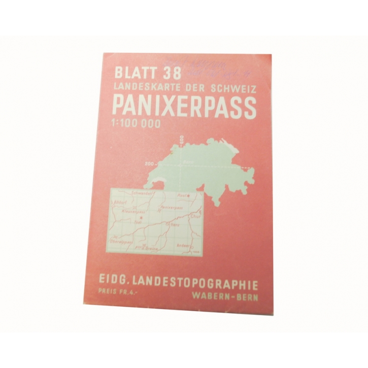 Schweizer Armee - Landeskarte 1:100 000 - Panixerpass