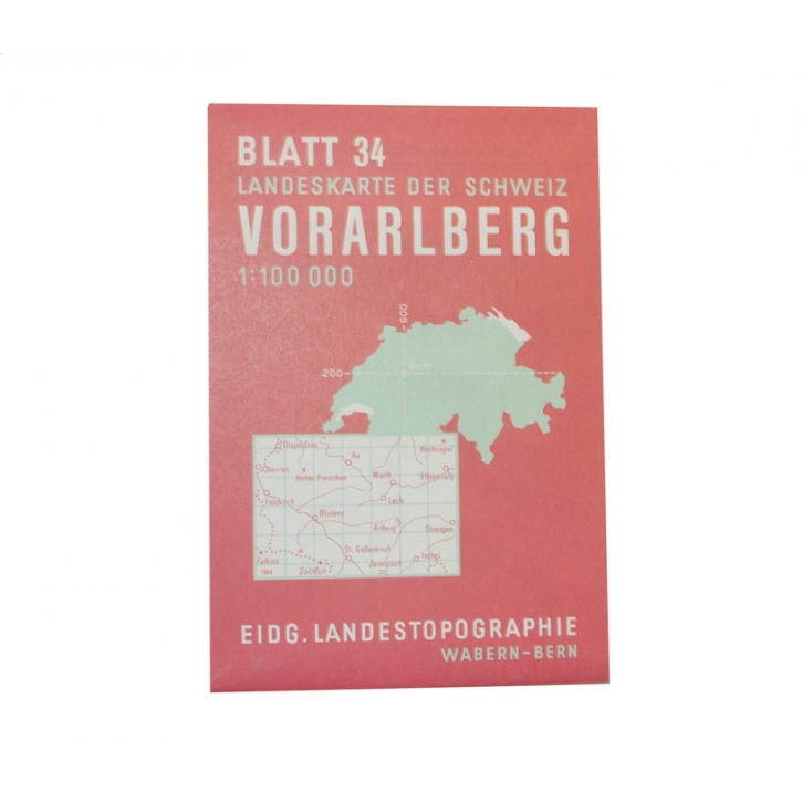 Schweizer Armee - Orginal - Landeskarte 1:100 000 - Vorarlberg