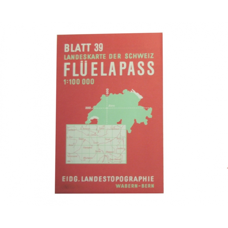 Schweizer Armee - Landeskarte 1:100 000 - Flüelapass