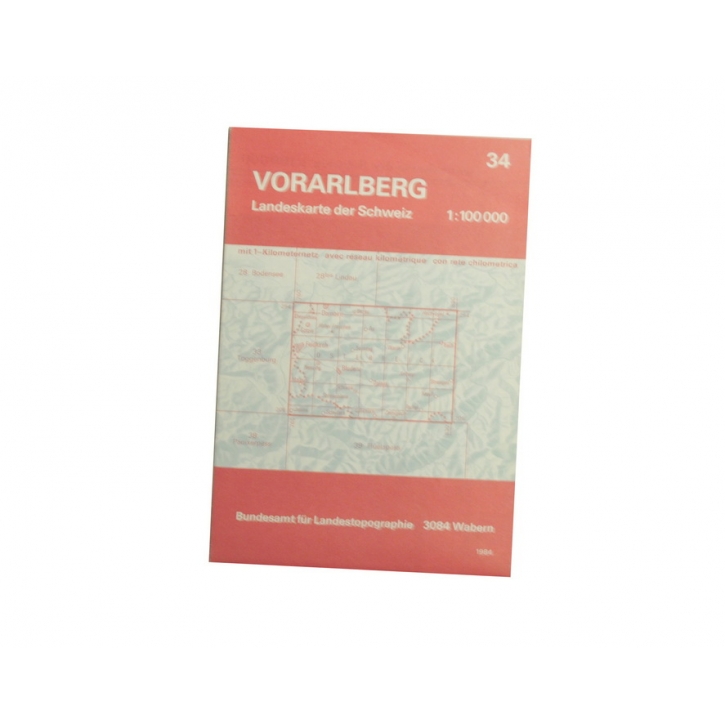 Schweizer Armee - Landeskarte 1:100 000 - Vorarlberg