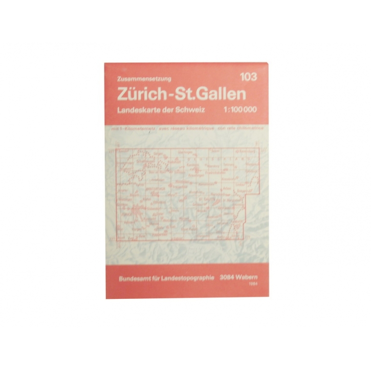 Schweizer Armee - Landeskarte 1:100 000 - Zürich-St.Gallen