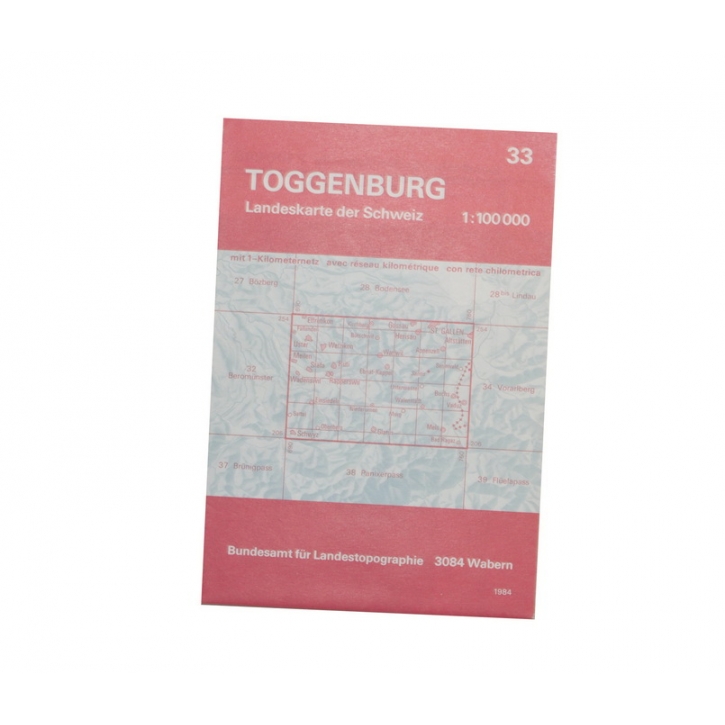 Schweizer Armee - Landeskarte 1:100 000 - Toggenburg