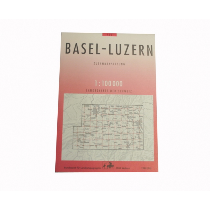 Schweizer Armee - Landeskarte 1:100 000 - Basel - Luzern