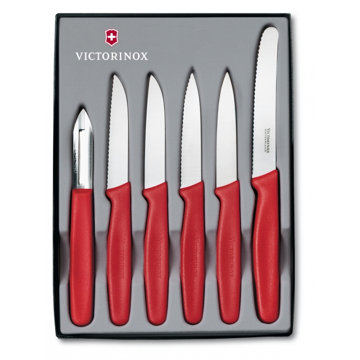 Victorinox - Gemüsemesser-Set - 6-teilig - rot