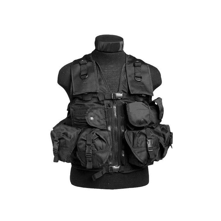 Einsatzweste - Tactical - 9 Taschen - schwarz