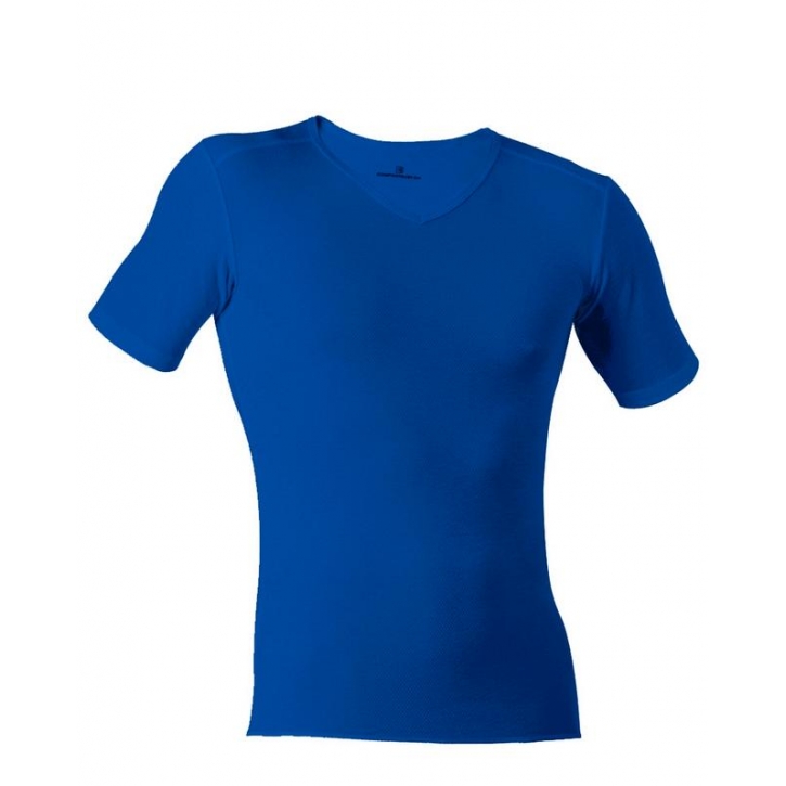 ComforTrust - Layer 1 - Man - T-Shirt 1/4 V-Neck - royalblau - XS
