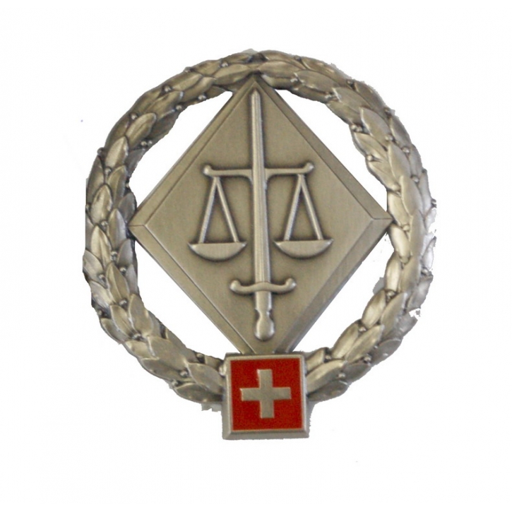 Béret-Emblem - Militärjustiz - Silberrand