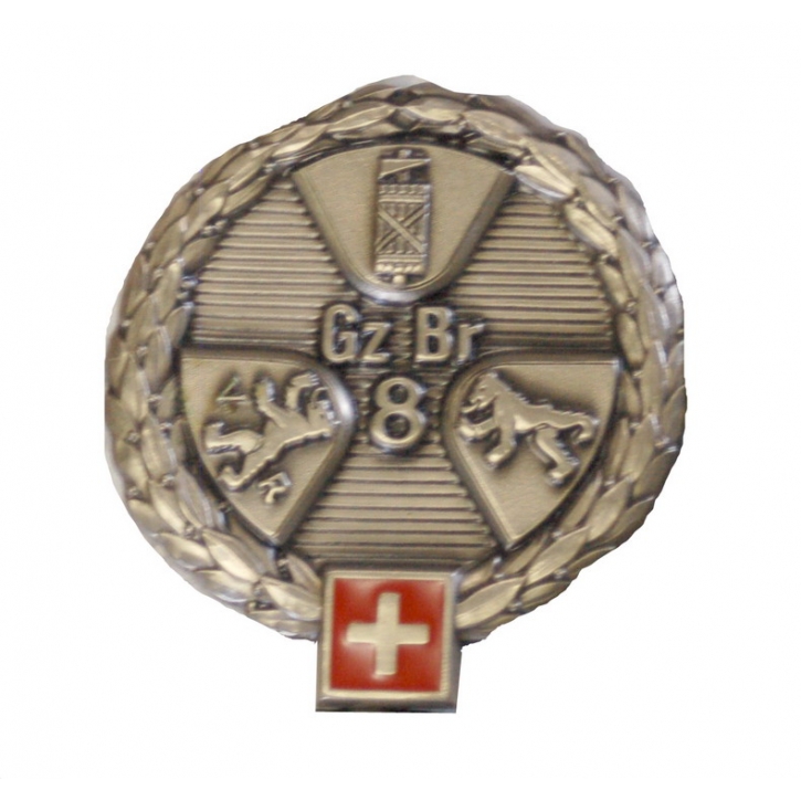 Béret-Emblem - Grenzbrigade 8 - Silberrand