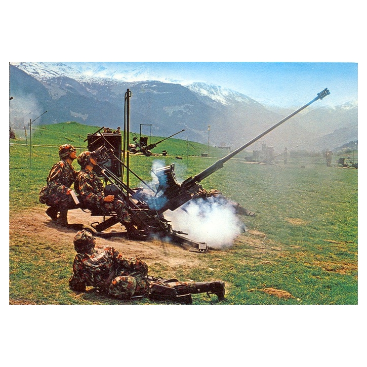 Schweizer Armee - Postkarte - Flab Kan 54 - 20 mm