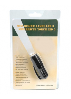 Mini Rescue Lampe - Taktische Lame - 3 LED - Schwarz